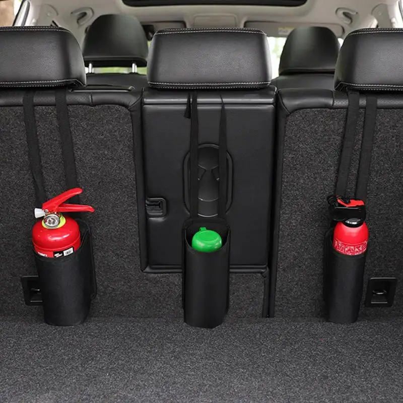 Fire Extinguisher Bag For Car Backseat Multifunctional Fire Extinguisher Holder Black Storage Pocket For Trunk Car Seat Space