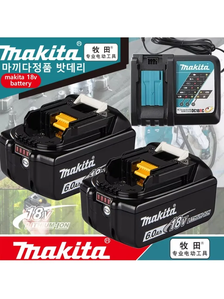 100% Original Makita Rechargeable Power Tool Battery, Replaceable LED Lithium-ion, 6.0 Ah 18V LXT BL1860B BL1860BL1850 BL1830