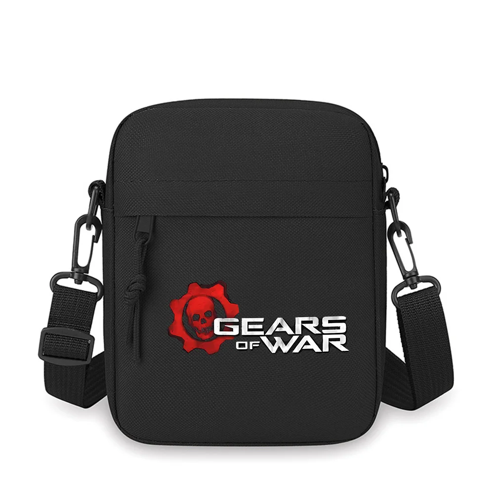 

Skull within red gear Men Crossbody Bag Single Shoulder Women Cartoon Anime Film Printing Design Unisex