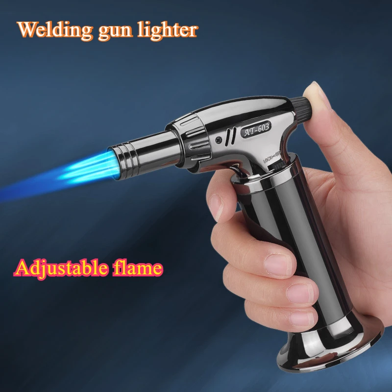 Portable Metal Flame Spray Gun Barbecue Heating Ignition Grill Kitchen Adjustable Cooking Outdoor Windproof Torch Lighter