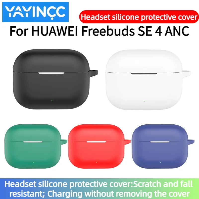 غطاء حماية من السيليكون لسماعات الرأس مزود بخطاف لهاتف هواوي Freebuds SE 4 ANC يوفر حماية شاملة ومنع السقوط #1