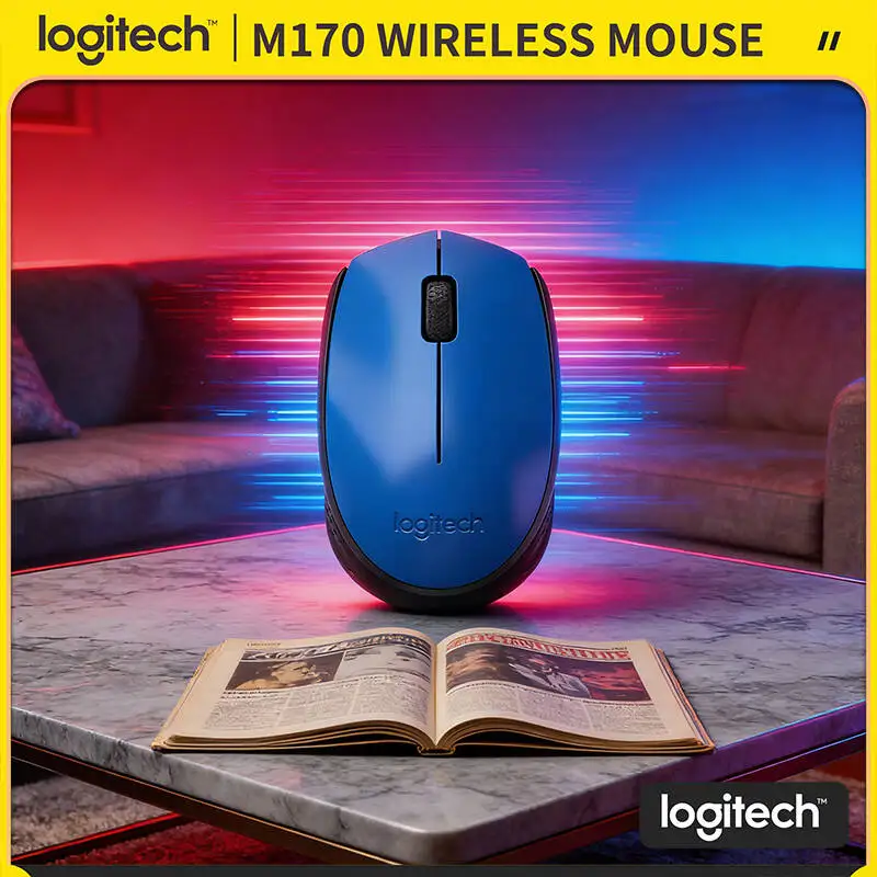 

Компактная беспроводная мышь Logitech M170, 12 месяцев автономной работы, USB-приемник 2,4 ГГц, отслеживание 1000 DPI, радиус действия 10 м