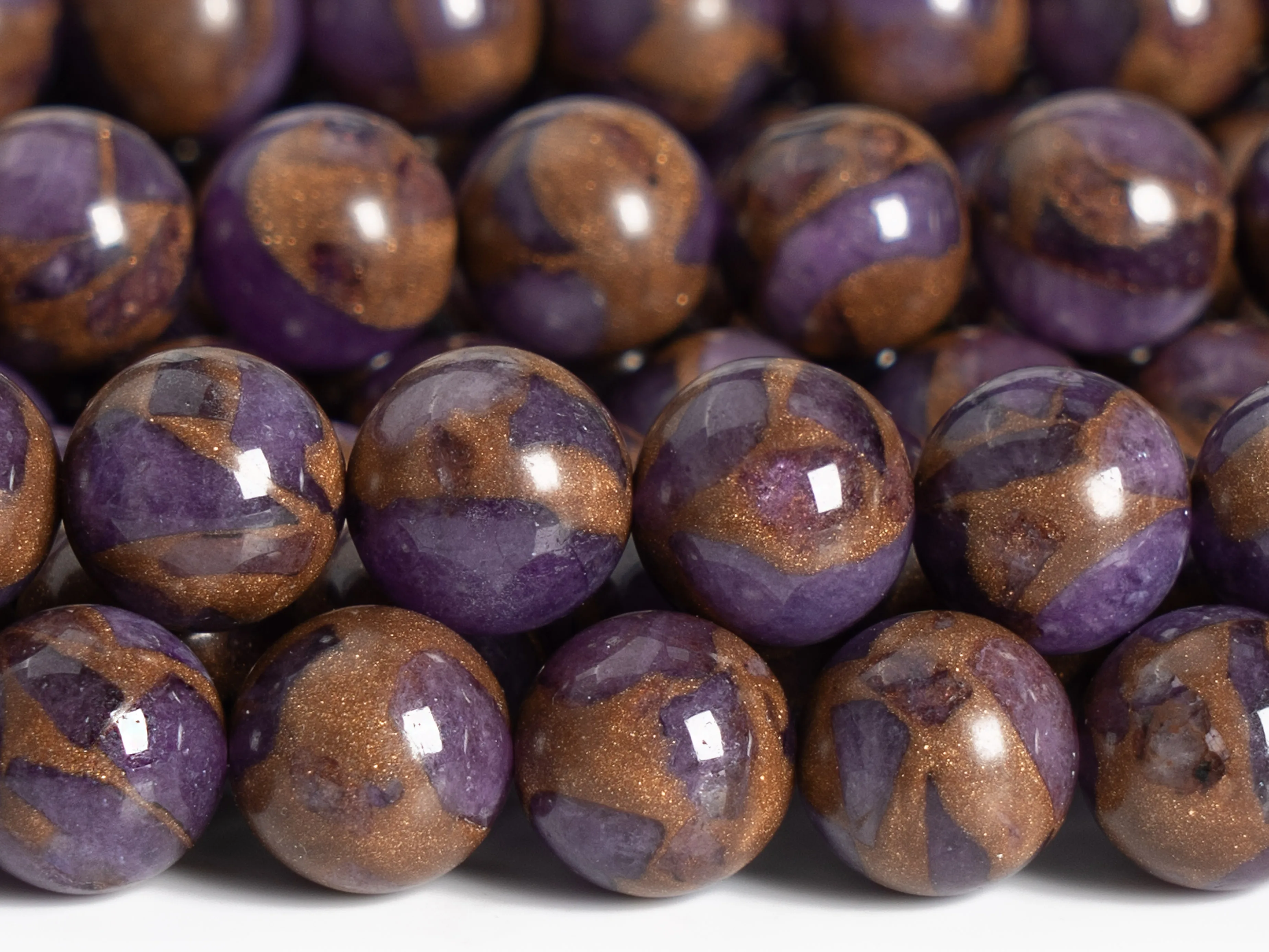 Natural Stone Purple Resin Sponge Quartz Beads Synthetic GradeAAA Loose Beads Round Size Options 8/10mm for Jewelry Making