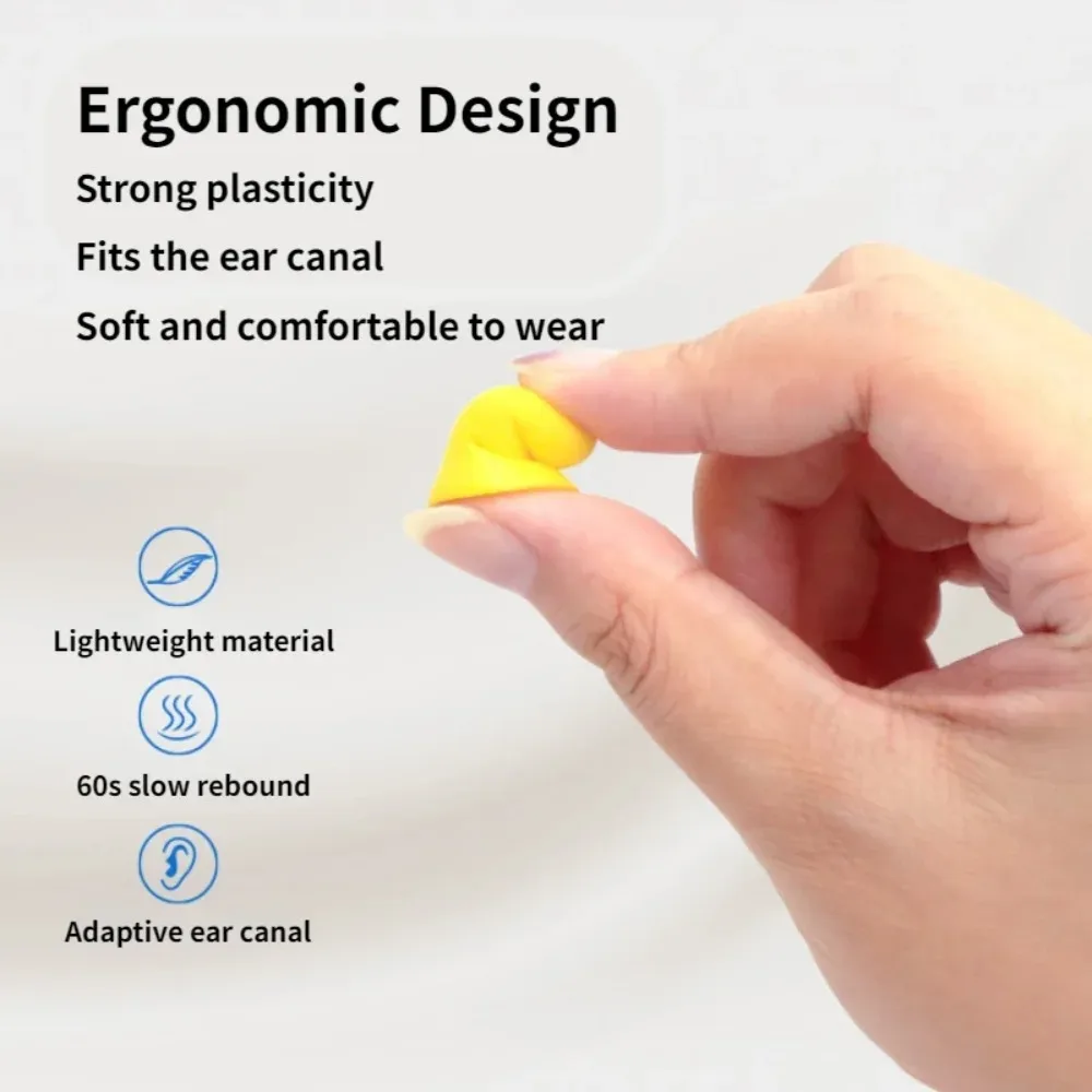 جديد 20/50/100 قطعة سدادات أذن من الفوم عالي الجودة سدادات أذن لإلغاء الضوضاء أثناء الشخير ودراسة الأحداث بصوت عالٍ صندوق تخزين #4