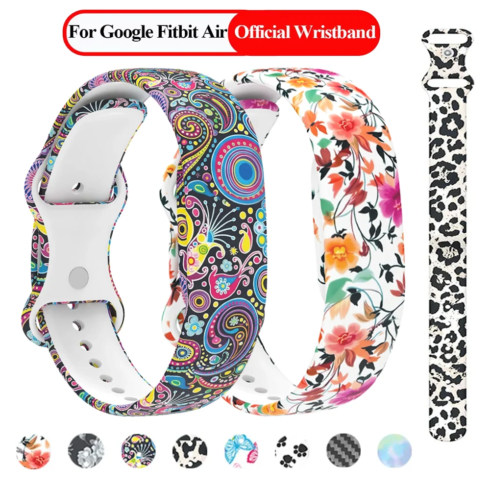 Printing Silicone Loop Strap For Google Fitbit Air Comfortable Adjustable Band Bracelet For Google Fitbit Air Fashion Watchband