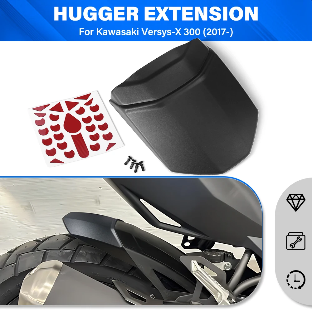 For Kawasaki Versys X300 X 300 Versys 300X 2017- Motorcycle Accessories Rear Fender Hugger Extension Mudguard Extender Mud Guard