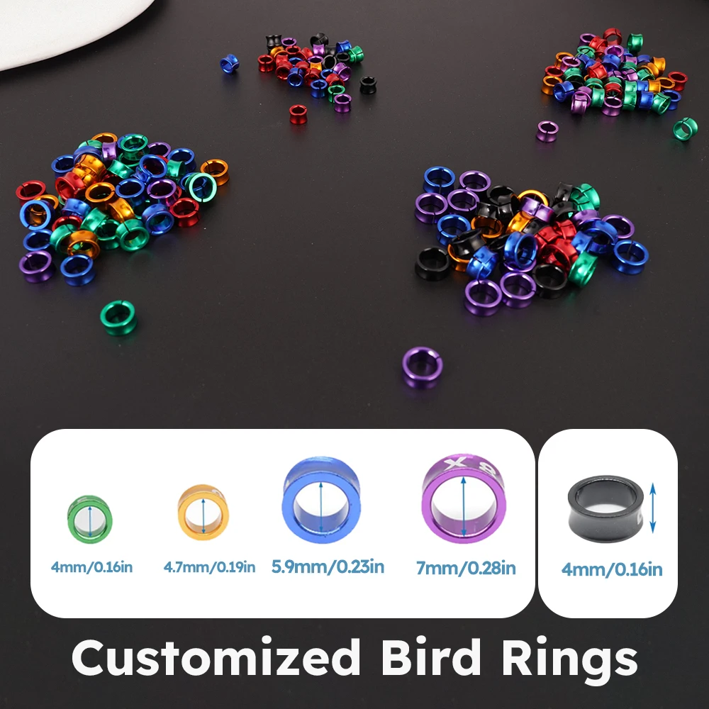 10pcs Bird Rings, Durable Random Color Metal Birds Identification & Training Anklets, Personalization Bird Leg Band