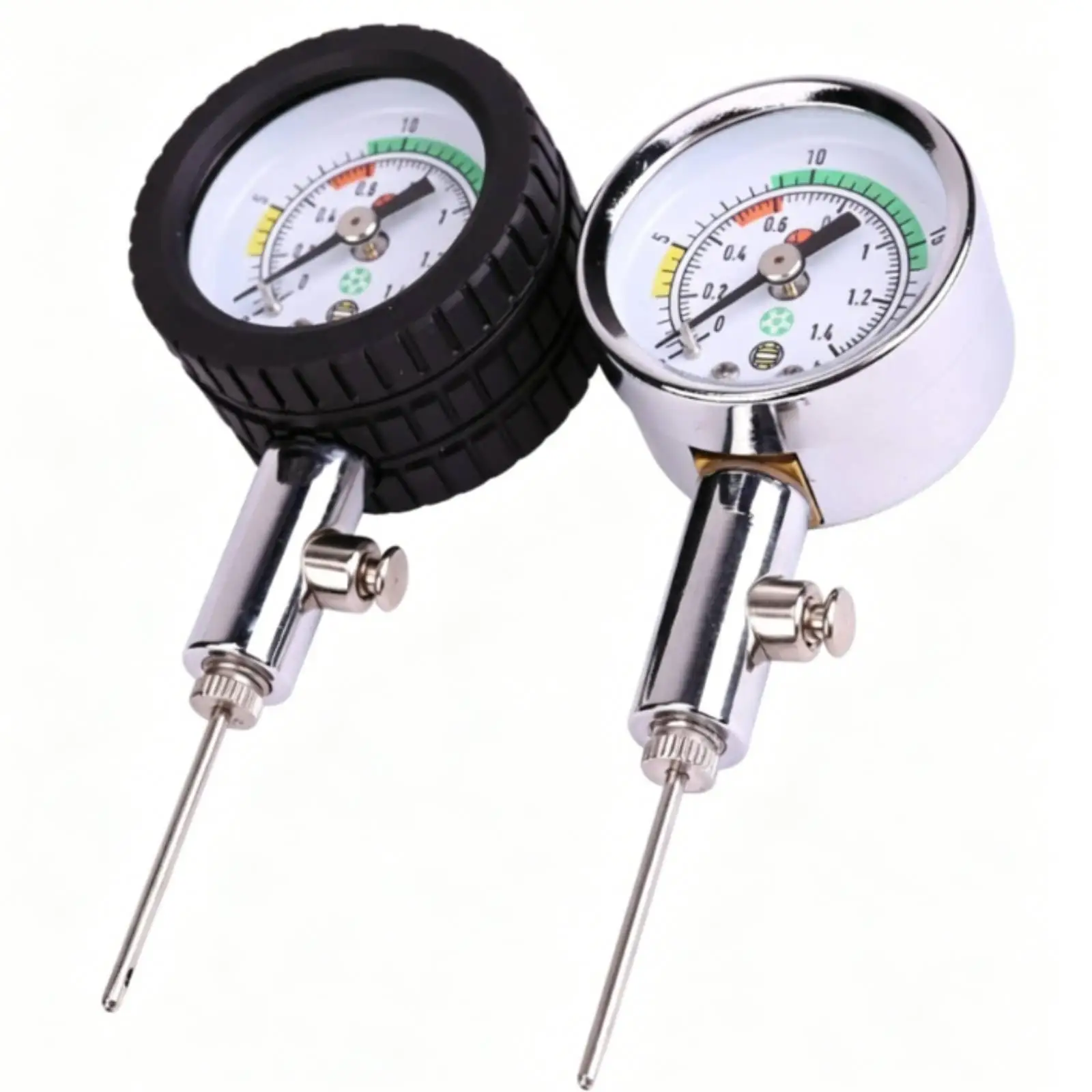 Multifunctional Football Pressure Gauge Metal Analog Sports Ball Inflation Checker for Training and Consistent Ball Pressure