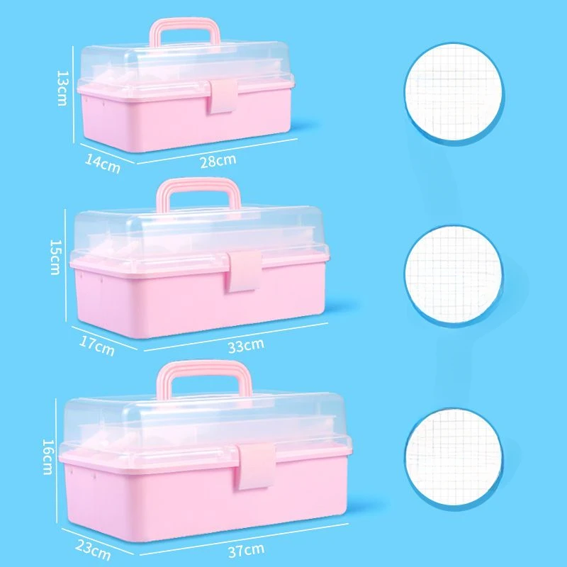 

Art toolbox: three-layer, multi-layer, folding painting box for students, portable multi-functional household makeup storage box