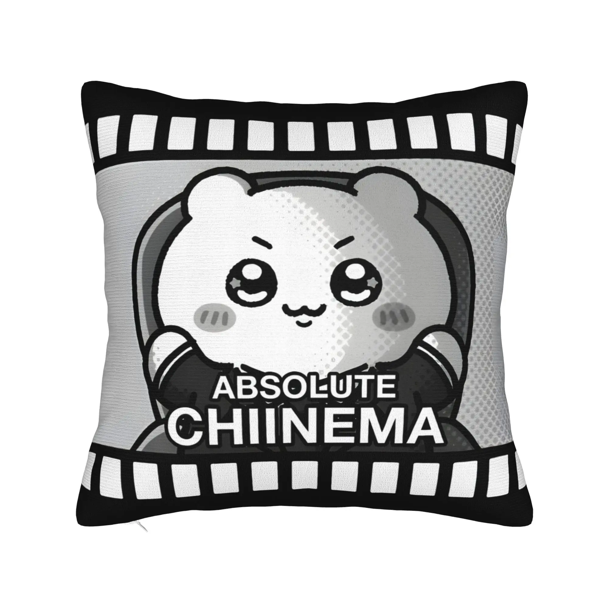 Chiikawas Absolute Chiinema Pillowcase Printed Polyester Cushion Cover Decorations  Pillow Case Cover Home Wholesale 40*40cm