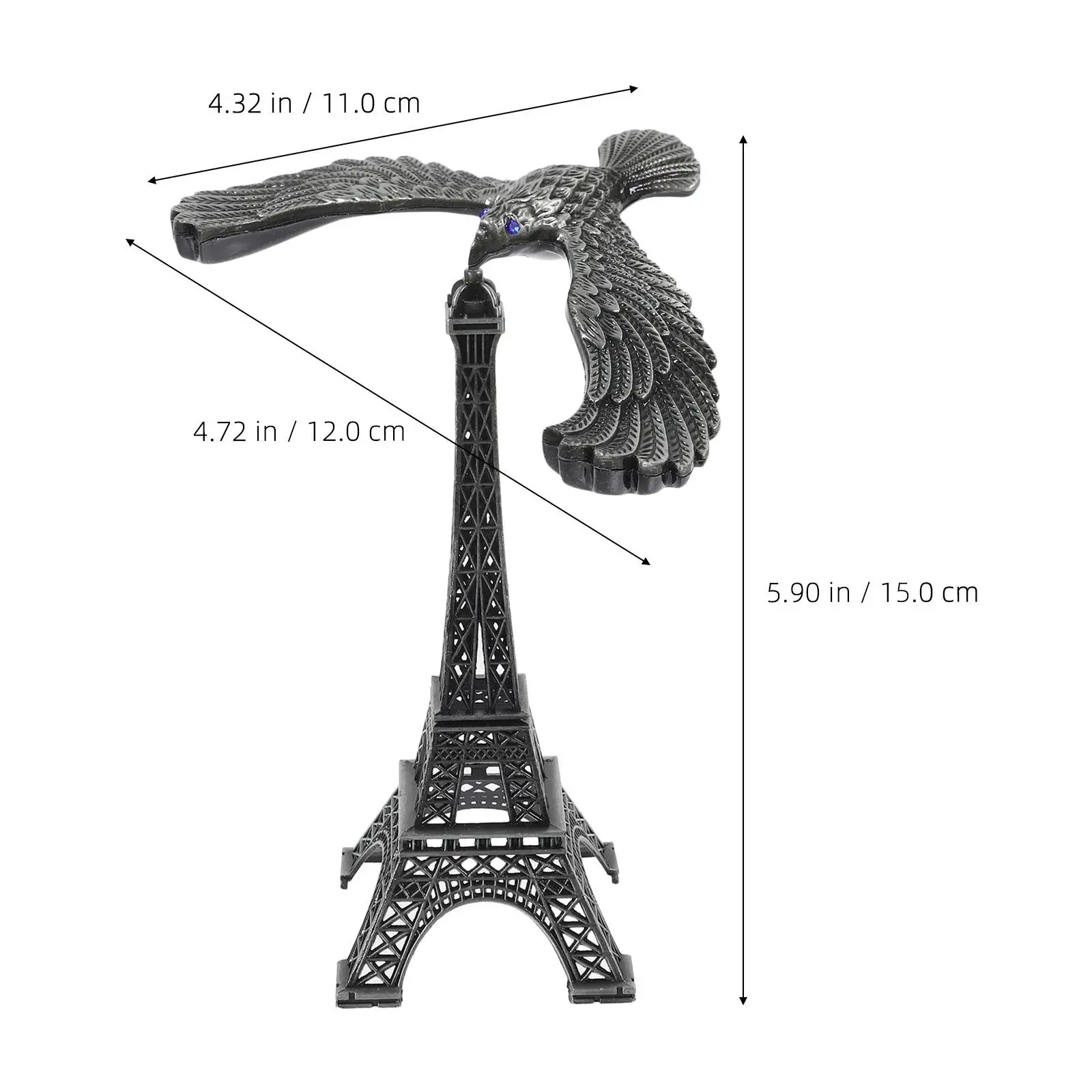 

1set Balance Bird Model Alloy Eiffel Tower Eagle nament Modern Home Decor Office Toy Silver Color Desktop Adornment Fun