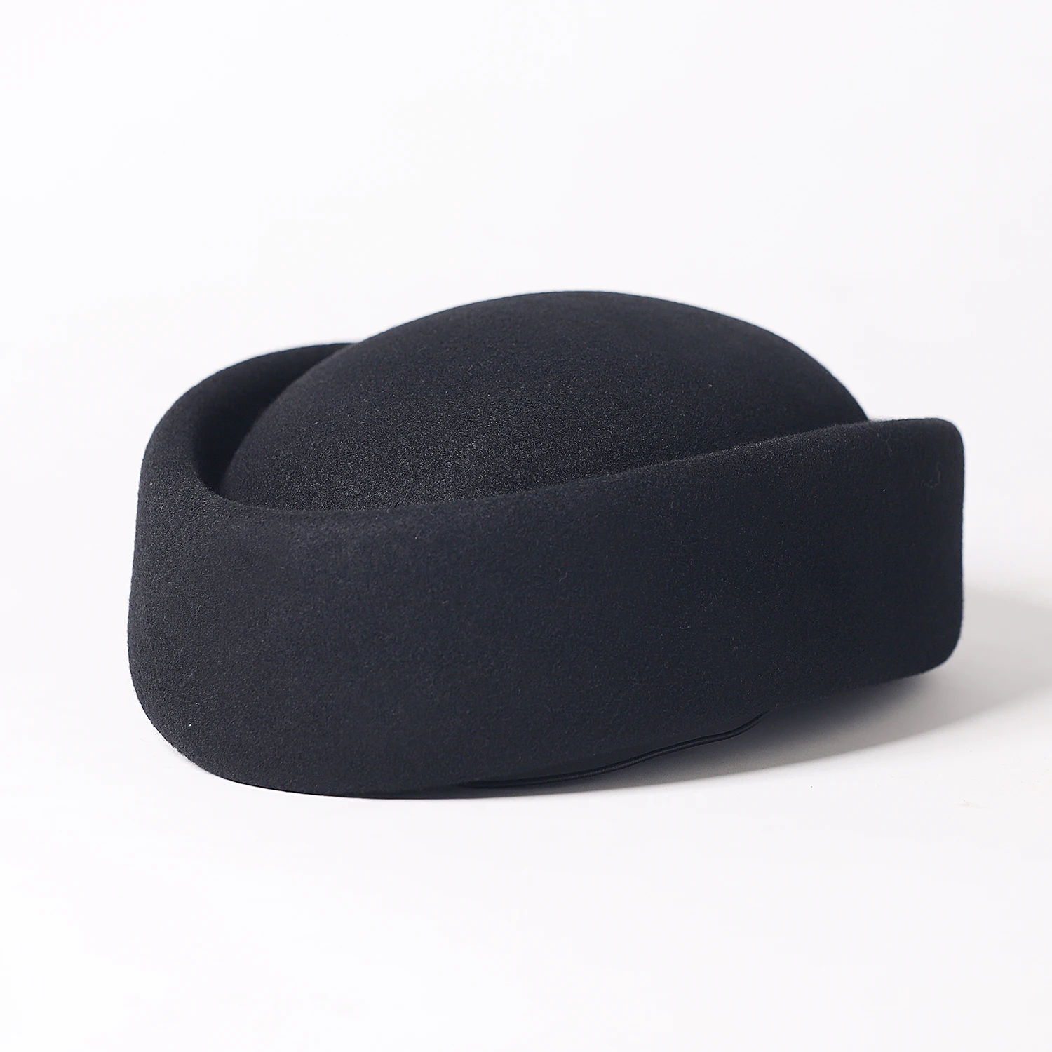 FS Black Winter Wool Fedoras Vintage Top Hats For Women Elegant Luxury Pillbox Hat Fomal Tea Party Wedding Bride Cap Chapeau