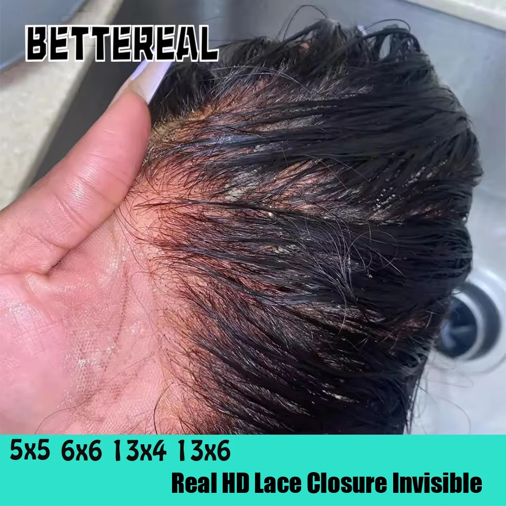 حقيقي 6x6 HD الدانتيل إغلاق جلود الشعر البشري ذوبان قبل قطعها ريال HD 5x5 إغلاق 13x4 13x6 الدانتيل أمامي فقط HD حافة مسننة #1