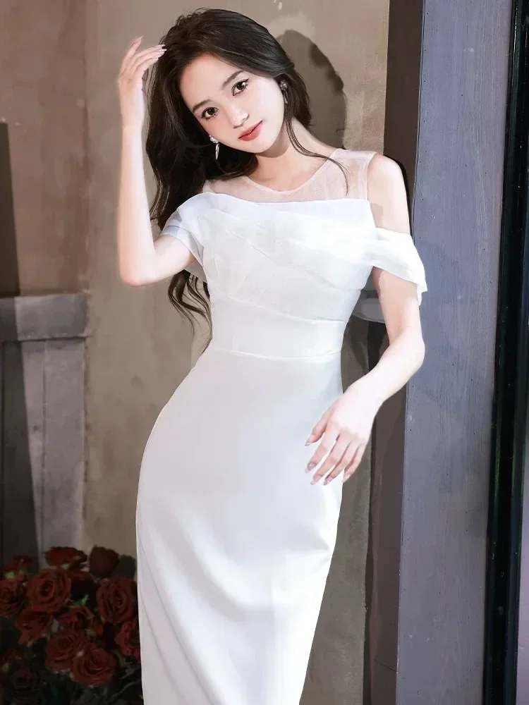 Hot sale No. 12 evening dress for women French style niche high-end registration engagement dress summer