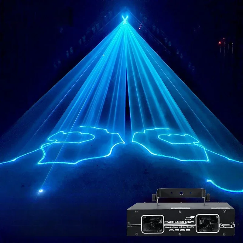 Double Hole Full Color  Effect Light Ktv Dancing Light Private Room 3D Line  of  Laser Bar Stage  Dj Laser light