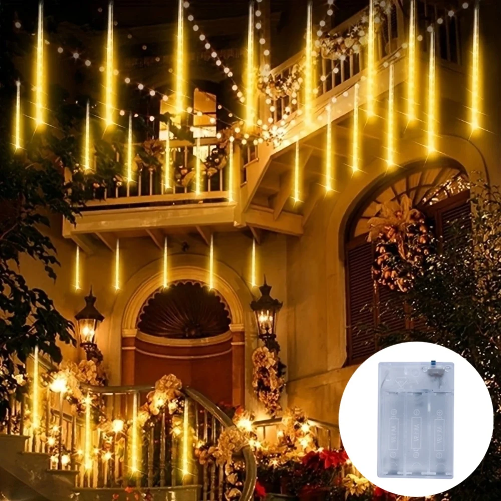 

Светодиодные гирлянды-метеориты для декора свадебных торжеств, на батарейках, для улицы, Дня святого Валентина, Рамадана