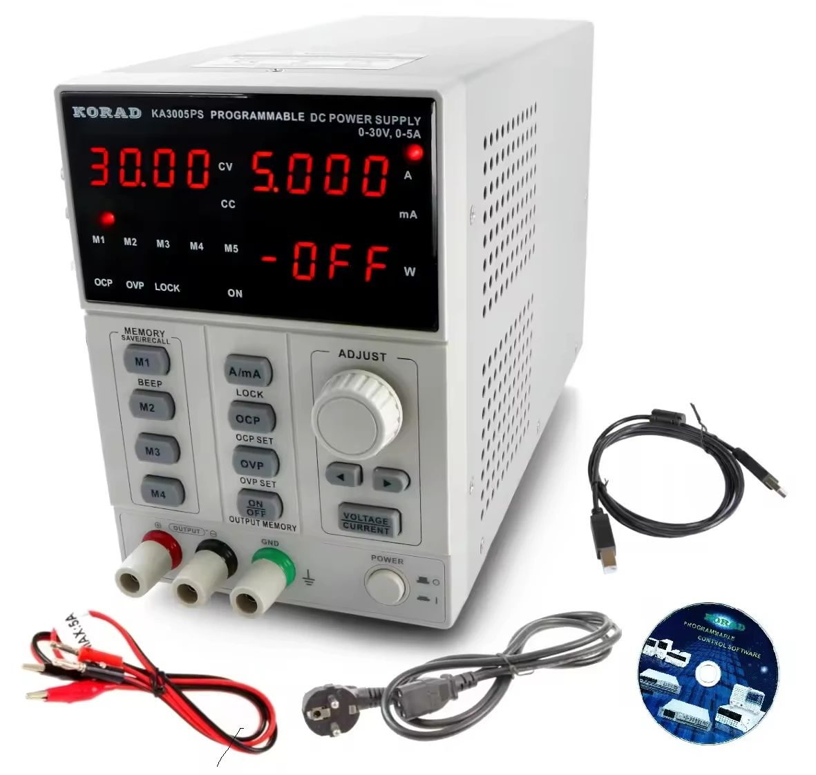 

KORAD KA3005PS 30V 5A Adjustable Precision Digital Programmable Laboratory Switching DC Power Supply