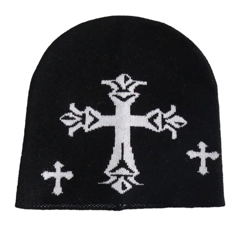 

652F Knit Beanie Cap Hiphops Slouchy Hat Outdoor Activity Adults Headdress