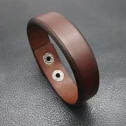 Retro Cowhide Adjustable Bracelets Leather Rope DIY Free Personalized Engraving Men's and Women's Wrist Strap Party Jewelry