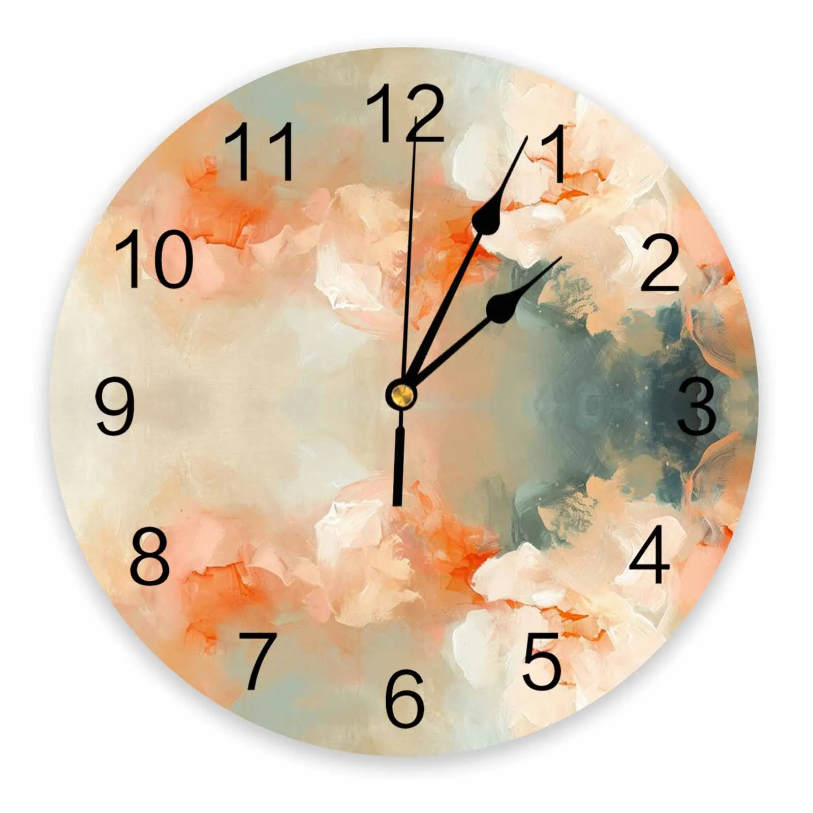 

Oil Painting Abstract Modern Art PVC Wall Clock Bedroom Decoration Wall Clock Modern Design Home Decore Wall Digital Clock