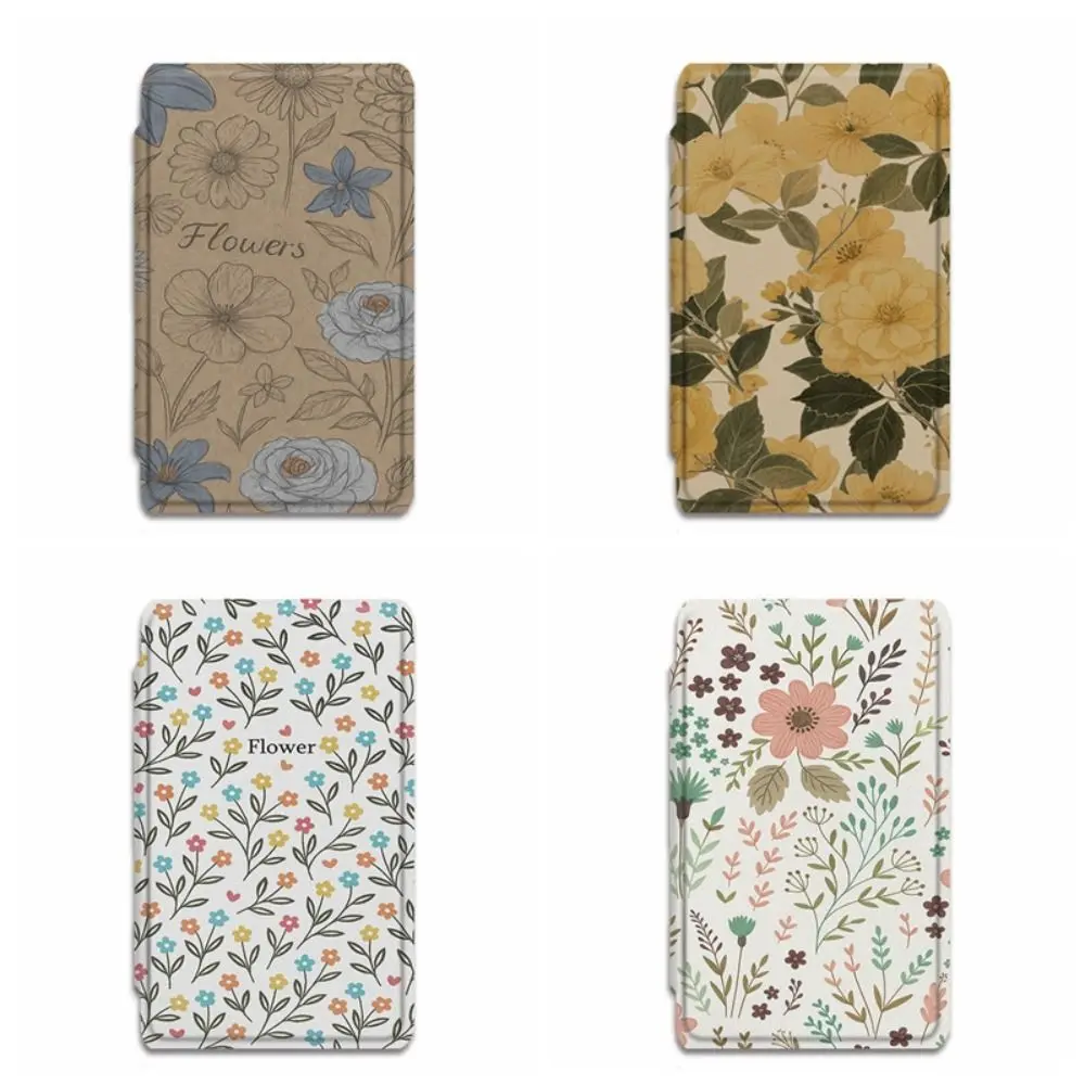 Floral Pattern Magnetic Case Anti-fall Shockproof Protective Cover Colorful Anti Scratch Folio Shell for XTEINK X4/X3