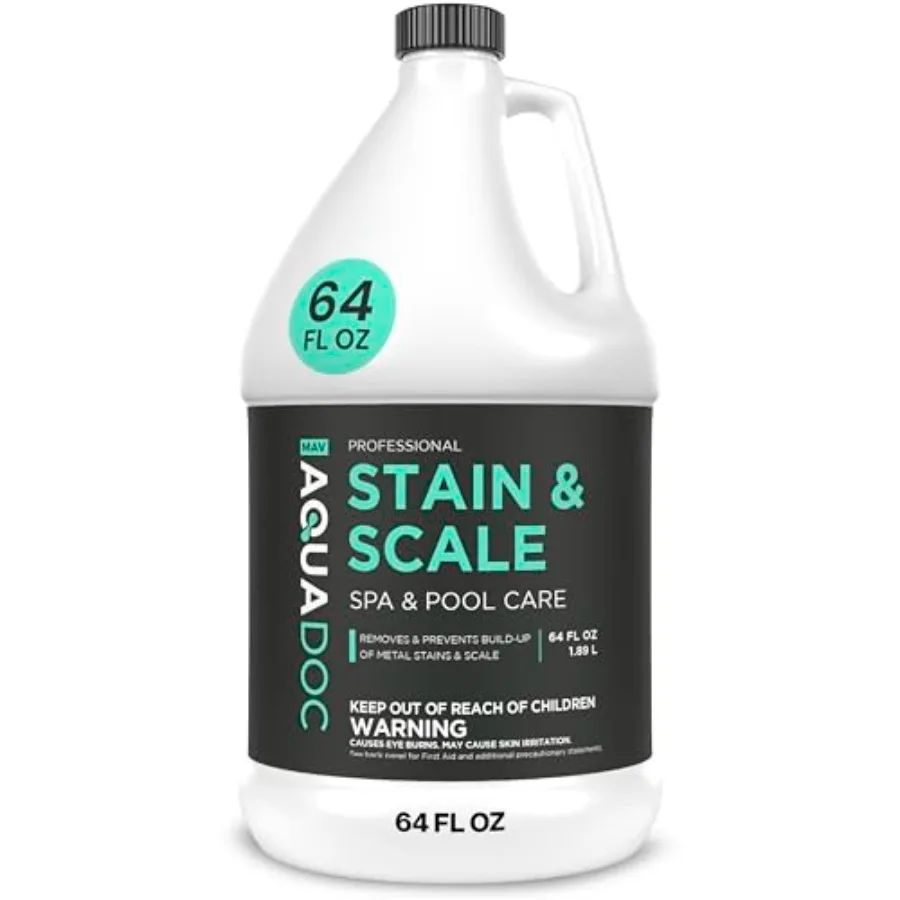 

AquaDoc Pool Spa Stain and Scale Control for Hot Tubs - 64oz - Pool Stain Remover that Helps Prevent Remove Calcium Iron Copper