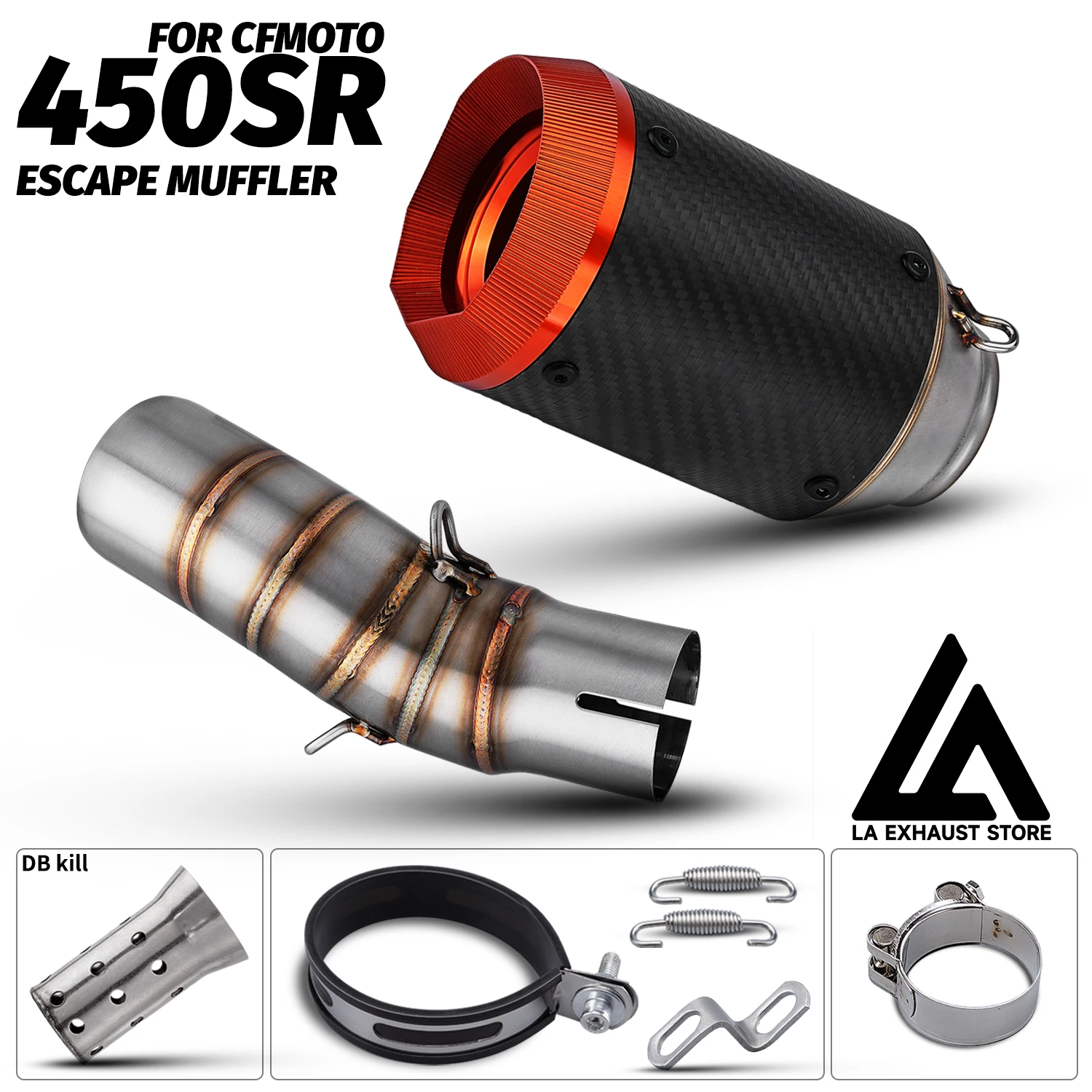 

FOR CF 450SR 450NK 2022-2025 Motorcycle Exhaust System .AR Carbon Fiber Tail Section DB Killer Conversion Kit for 450sr