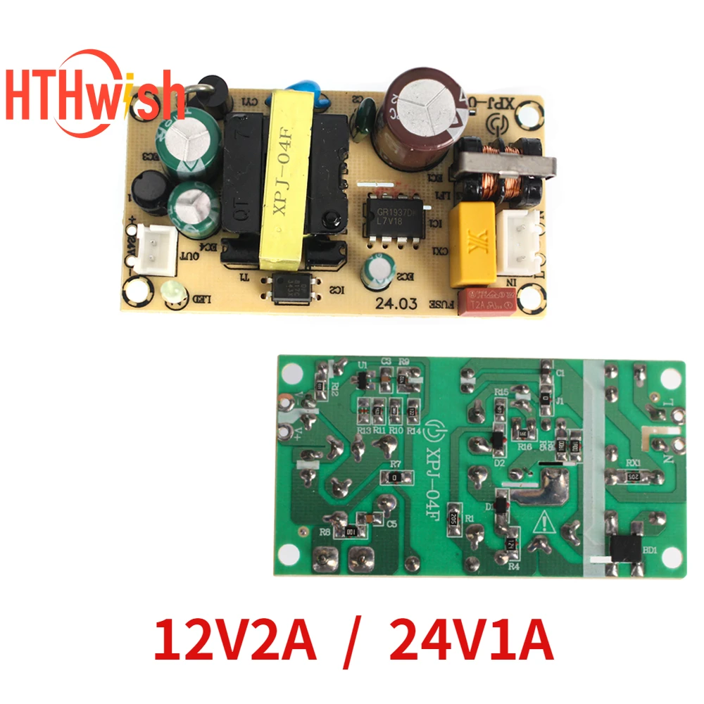 AC-DC 12V2A 24V1A Switching Power Supply Module Bare Circuit AC100-240V to DC12V2A DC24V1A Board for Replace/Repair