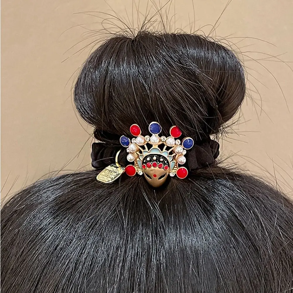 Beijing Opera Facial Masks New Year Elastic Hair Band Peking Opera Bracelet Dragon Year Headwear New Year Decor Pearl