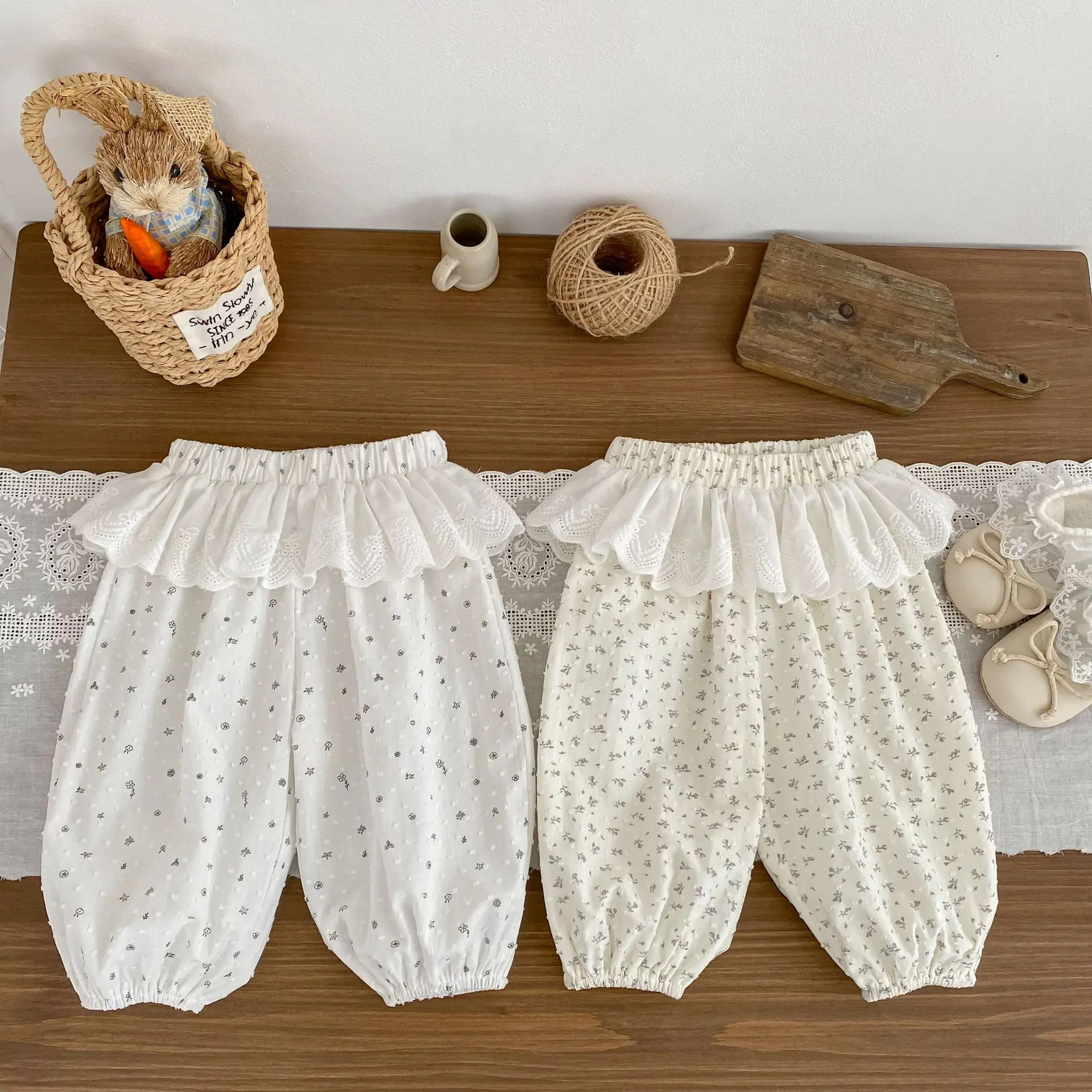 Girls' Summer Anti Mosquito Pants 2026 New Style Baby Girl Lace Leg Binding Pants Thin Lantern Pants Air Conditioning