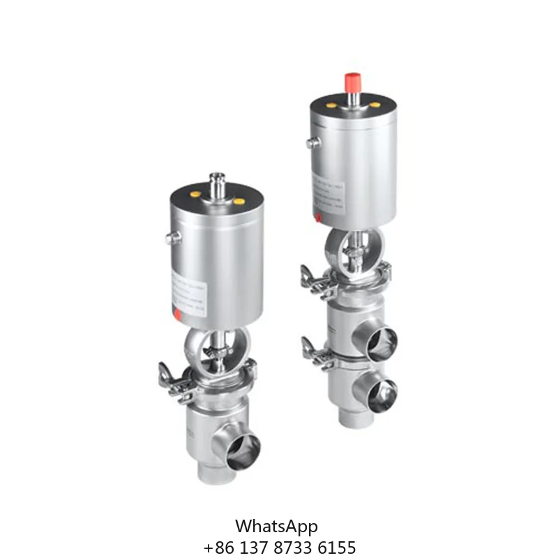 DONJOY Double Seat Divert Valve Stainless Steel Pneumatic SS304 316L For Water Media