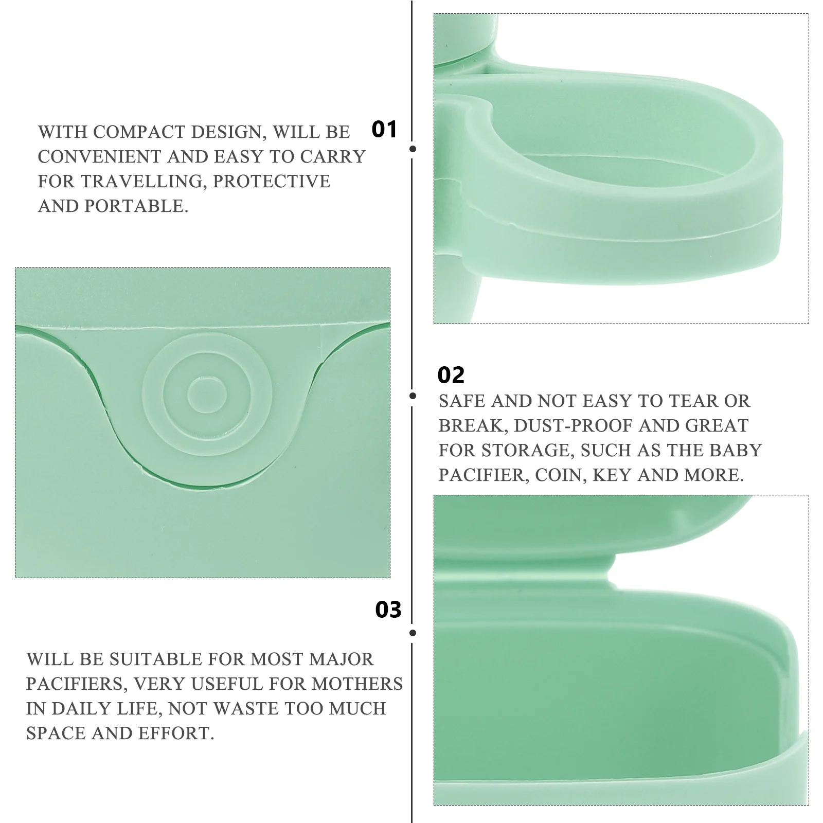 

5pcs Pacifier Box Baby Pacifier Holder Silica Gel Storage Container Travel Portable Durable For Mothers Gift