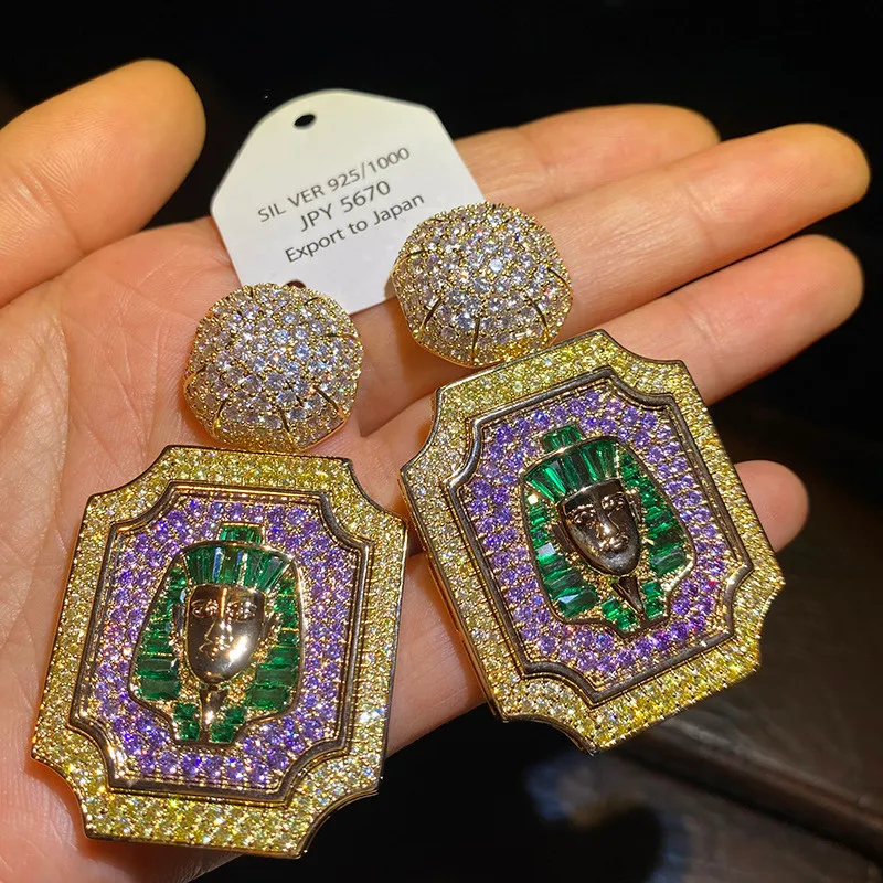 

Long Temperament Zircon Luxury Elegant Earrings