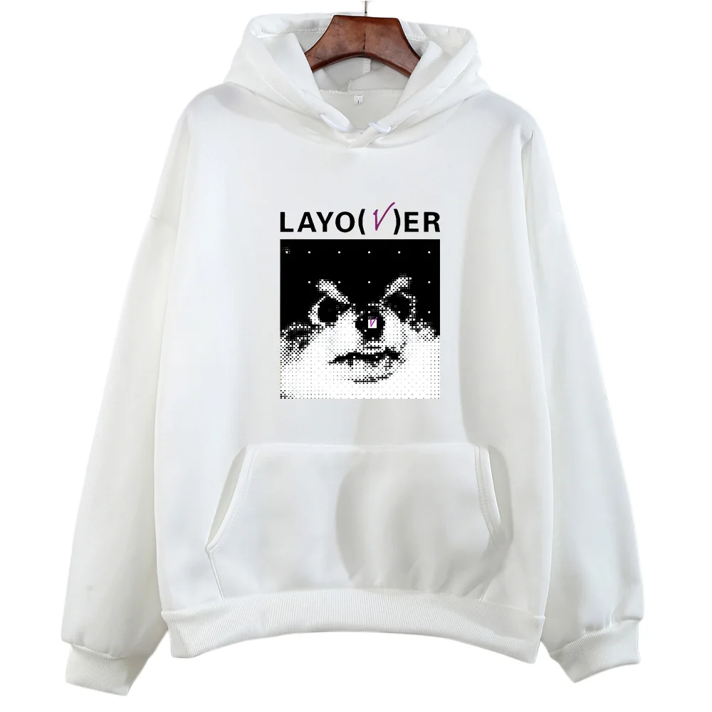 V Love Me tekrar Hoodie moda kadın tişörtü Harajuku grafik Layover Hoodies Unisex sonbahar kış giyim Vintage kazak