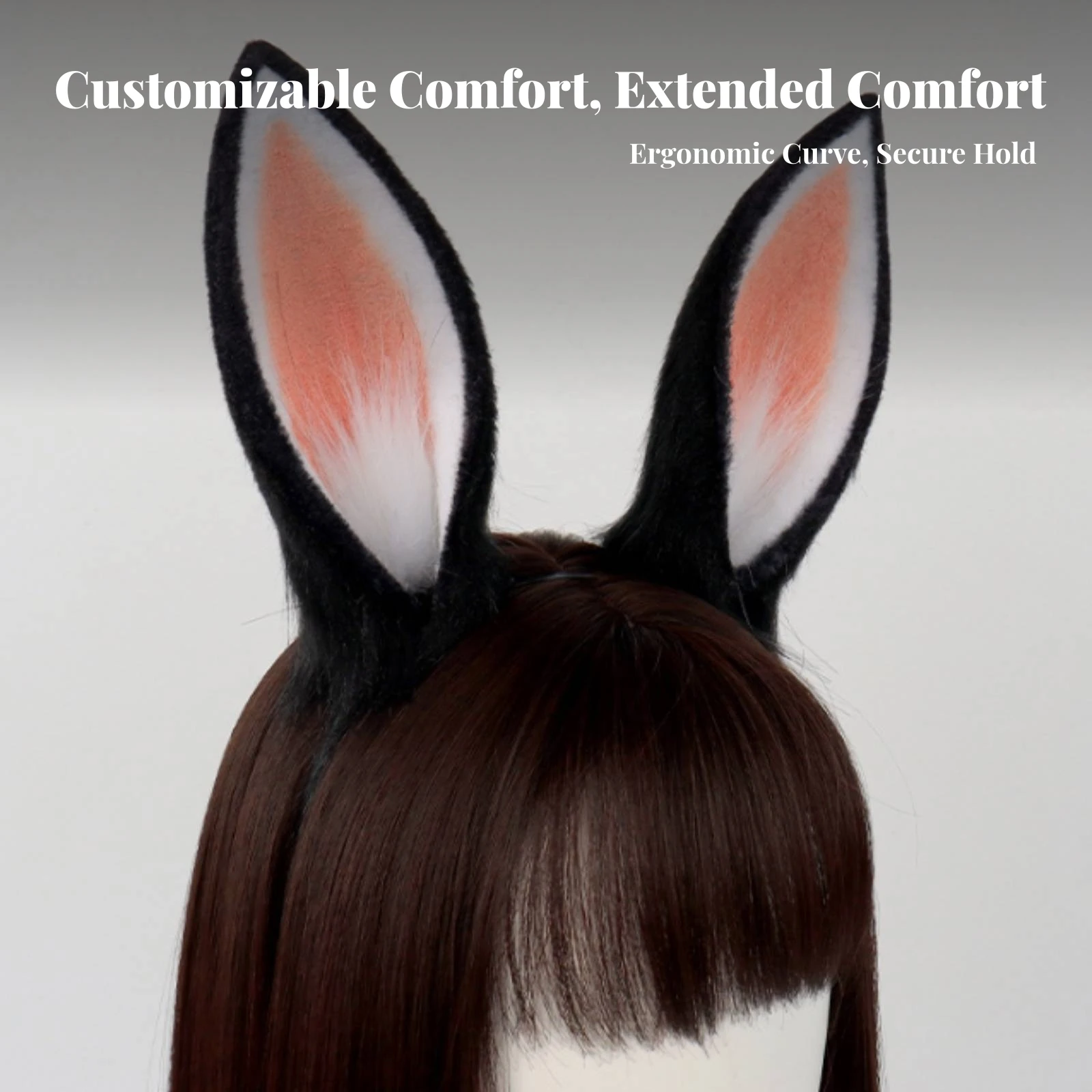 Animal Ear Headband with Soft Tail Comfortable Cosplay Ears and Tail Ear Headband Adjustable Costume Accessories Lifelike