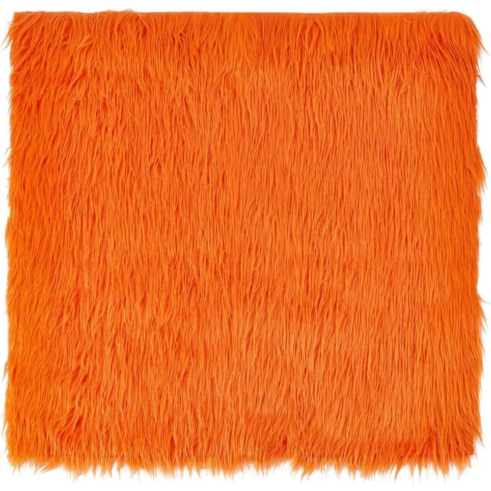 15.75x15.75 Inch Faux Fur Fabric Orange Fur Fabric Fur Ribbon Faux Mohair Fabric Fur Cloth for Cosplay Craft DIY Costumes