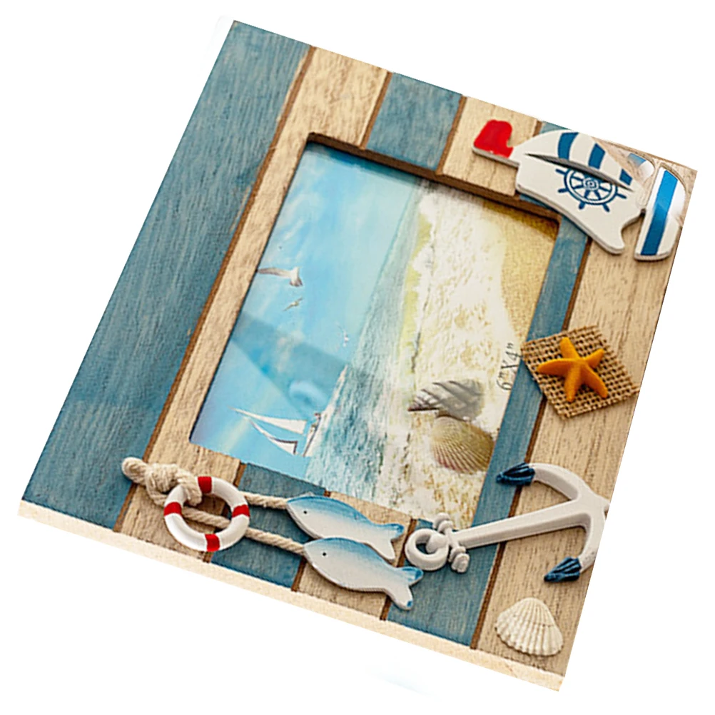 

Wooden Photo Frame 6 Inch Vintage Blue Home Decor Desktop Picture Frames Beach Theme Wooden Picture Frame Display Holder