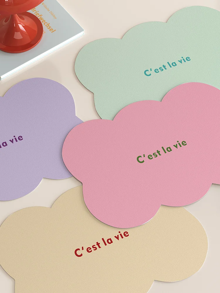 

Modern mat Waterproof Easy to Clean PVC Dining Table Mat Pastel Color Girl's Dining Table Mat Heat Resistant Anti-Scal...