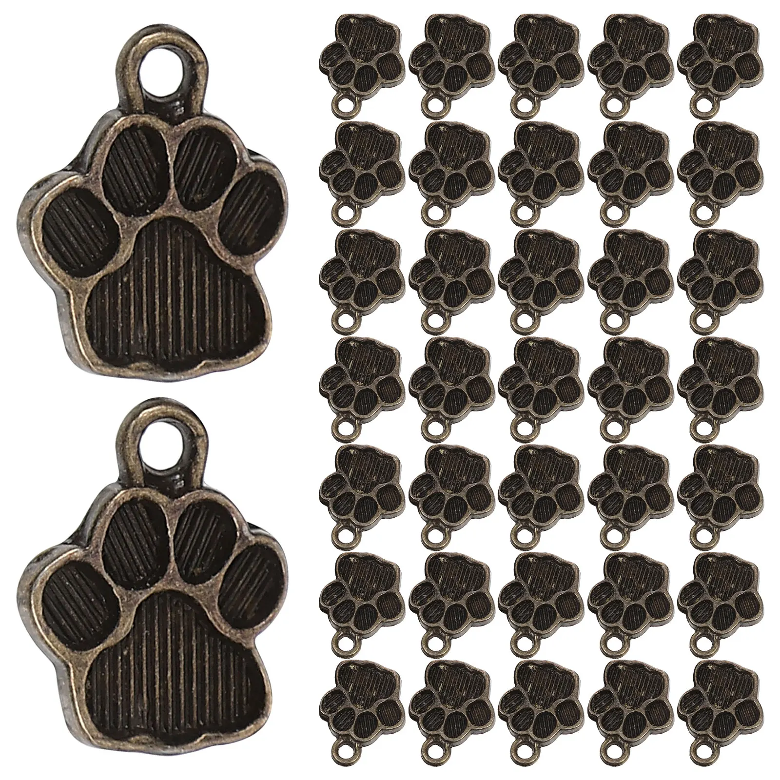 

100 Pcs Dog Paw Accessories Charm Pendant Multi-shaped Puppy Pendants Cartoon Delicate Charms Necklace Jewelry Versatile