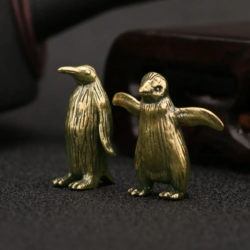 

Vintage Brass Penguin Miniature Figurine Desktop Decoration Cute Craft Collection Children Gift