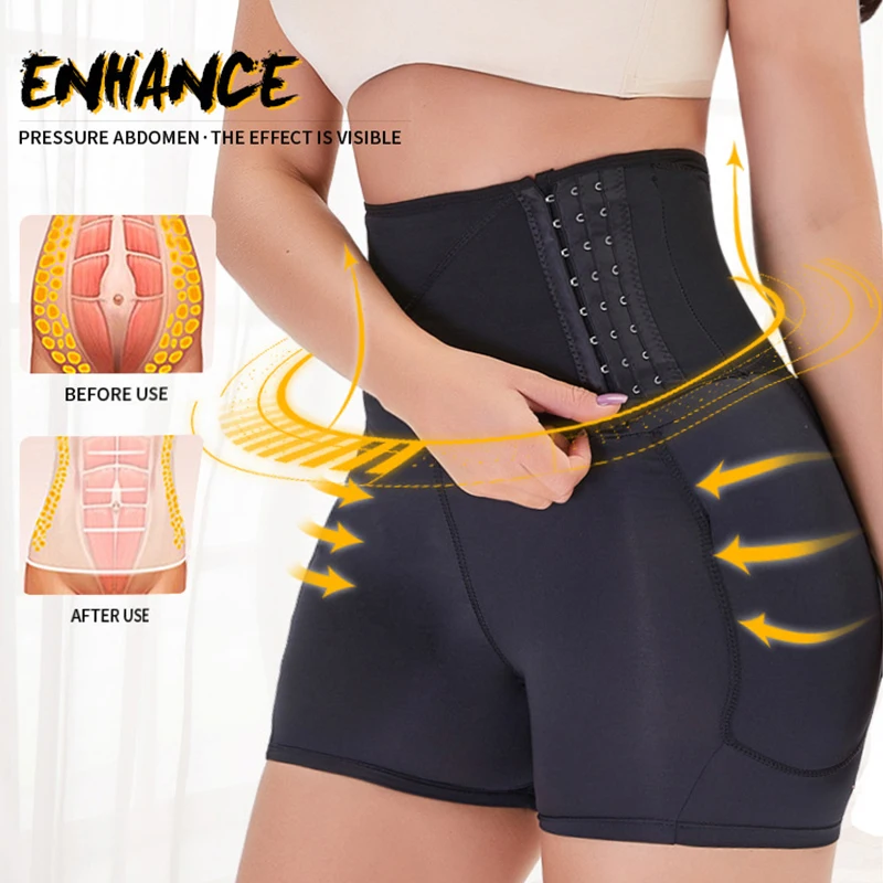 AfruliA 5XL 6XL Padded Fake Buttock Hip Enhancer Sexy Butt Lifter Shapewear Slim Waist Trainer Women Dress Underwear Body Shaper