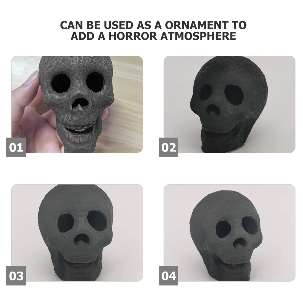 

Realistic Ceramic Skulls for Halloween Party Props Vintage Treatment Scary Fake Skull Decor Accessory Horror Atmosphere Holiday