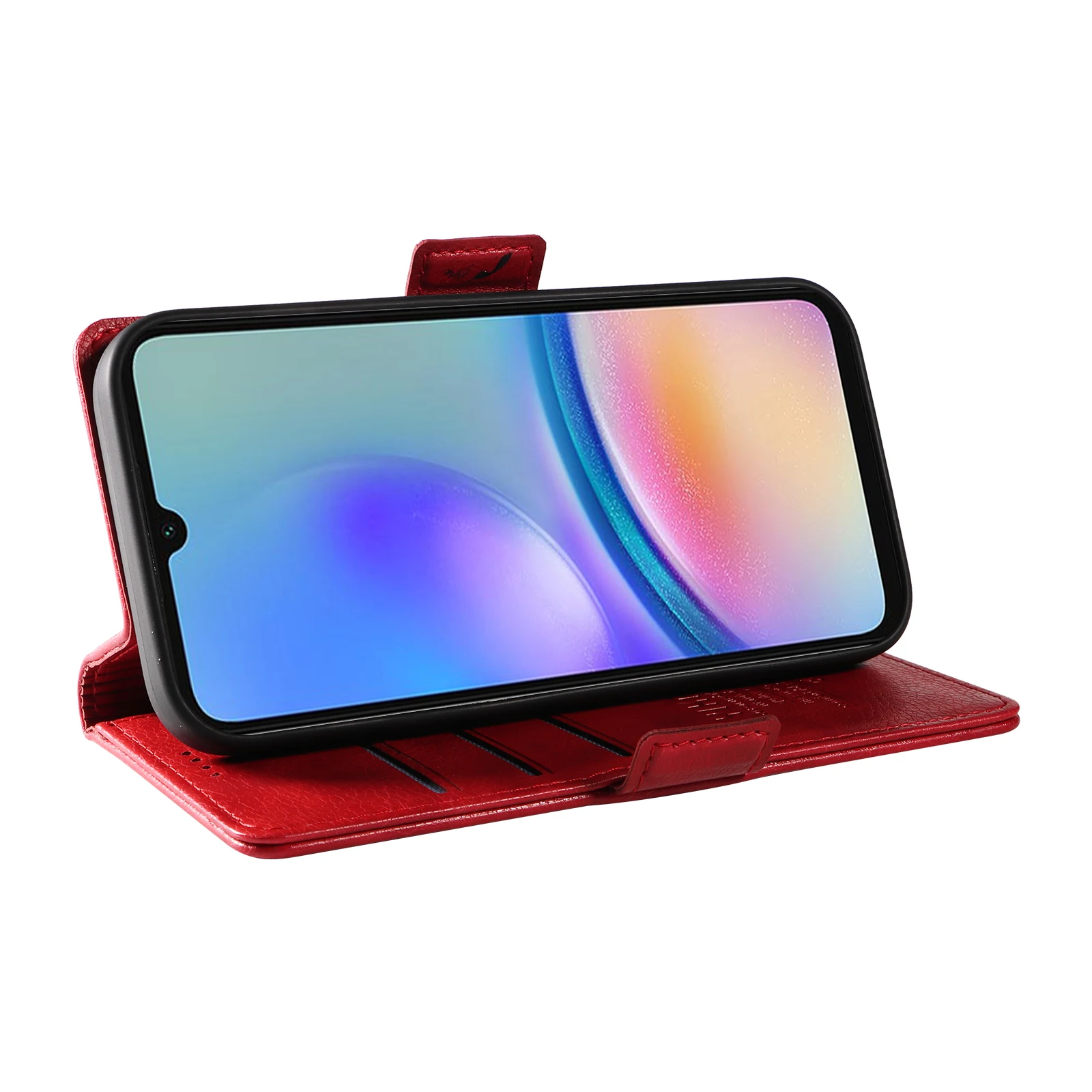 لسامسونج غالاكسي A 42 43 51 53 54 72 73 81 91 ليتشي الحبوب الفاخرة الجانب مشبك جراب هاتف لتخزين البطاقات والمال #5