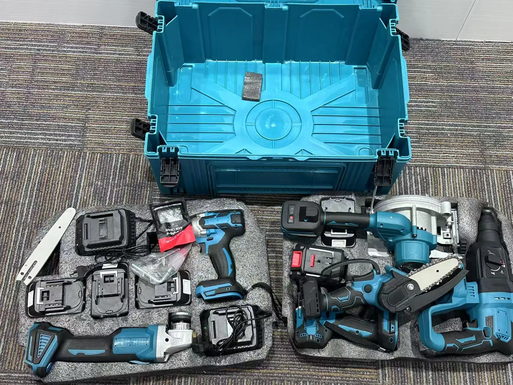 Factory Discount 6 in 1 Cordless Brushless Power Tool Lithium Battery Tool Power Tool Set