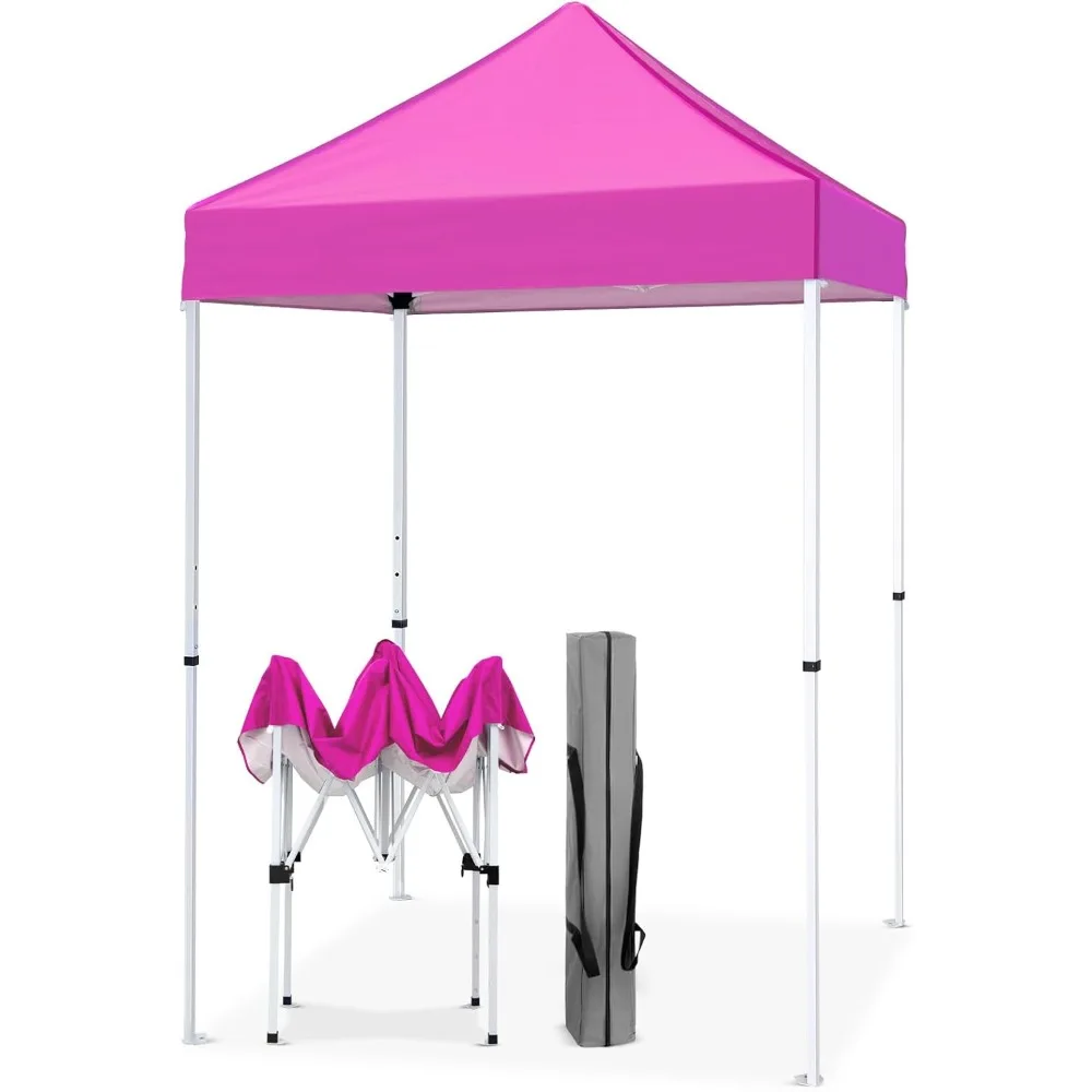 

5x5 Instant Pop-Up Canopy Tent with Easy Setup and Straight Legs, Pink Outdoor Folding Shelter