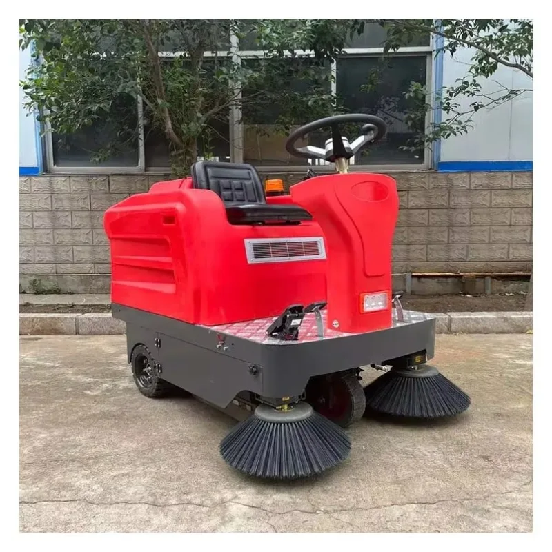Industrial Floor Sweeper and Scrubber, Cold Steel Odorless Dustbin Ensures Long Continuous Working