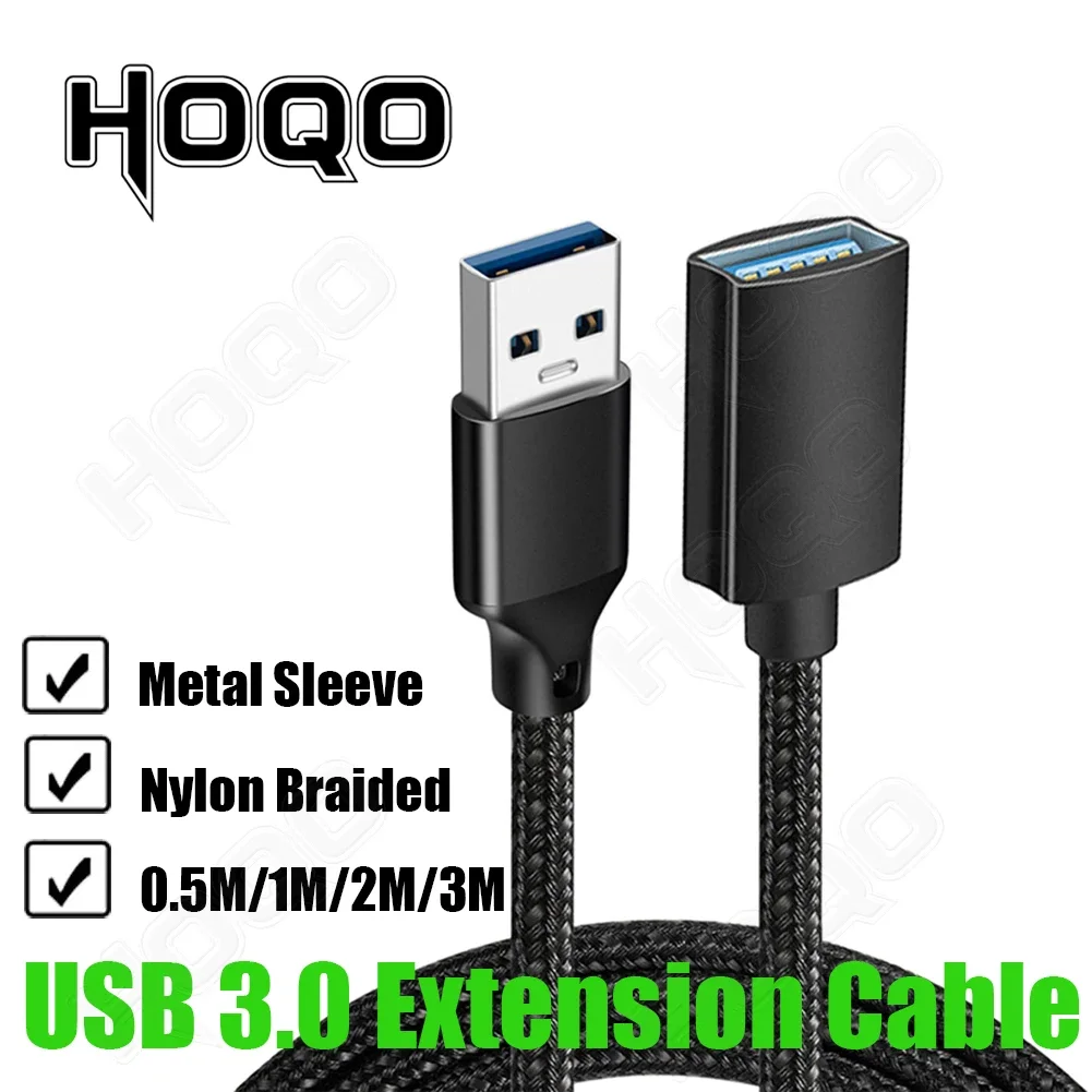 Nylon Braided USB 3 extension 0.5m 50cm Shielded USB 3.0 Extension Cable 1m 2m 3m 3 meters USB 3.0 Male to Female Extender Cord