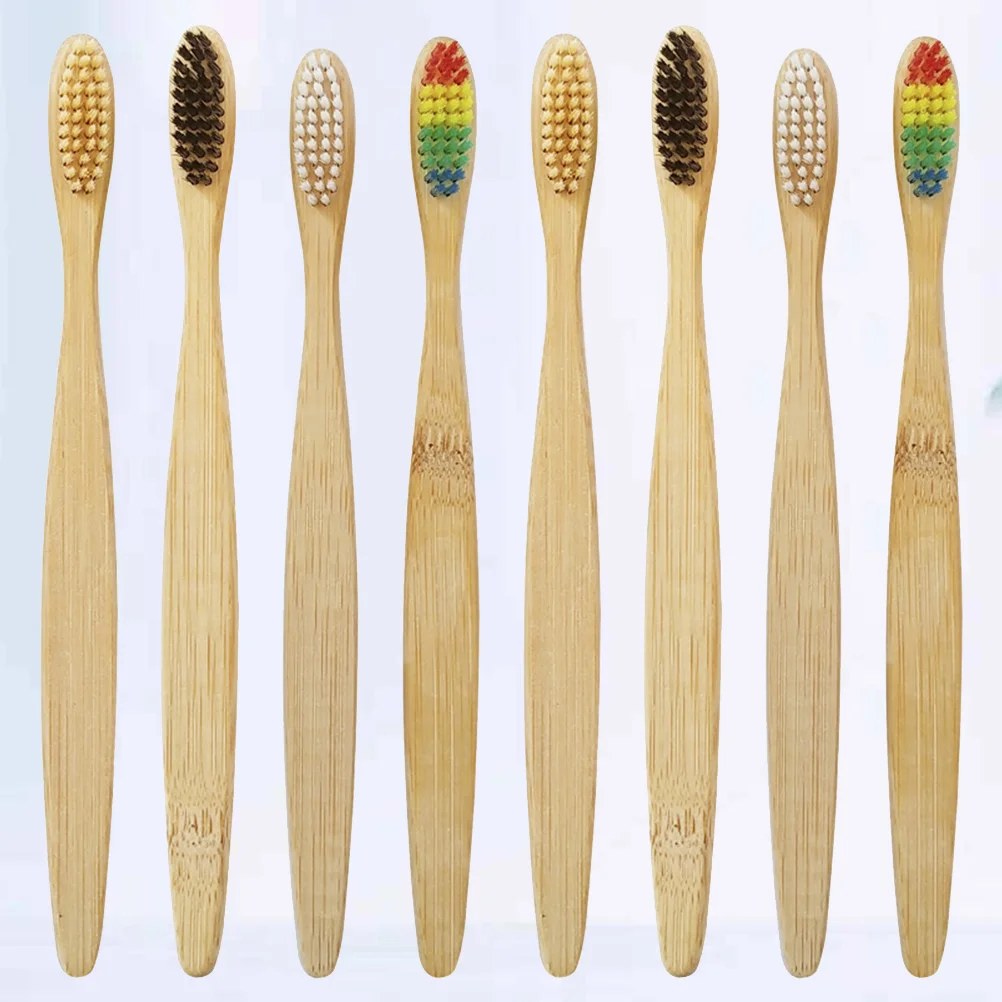 20 PCS Adults Toothbrush Wooden Toothbrushes Bamboo Sensitive Fold Travel Child Bristle