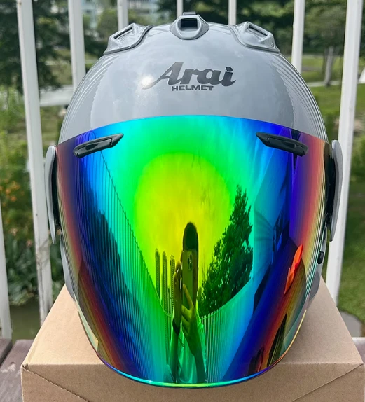 VZ-RAM Hoge kwaliteit ABS klassieke 3/4 open helm, voor Harley motorfietsen en cruisemotoren beschermingshelmen, lichtgrijs