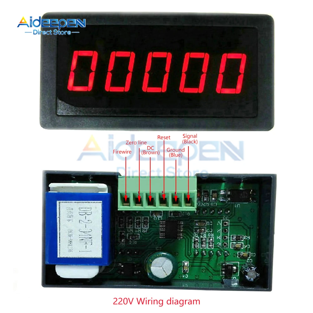 DC 12-24V RS5135 0.56 Inch LED Five Digit Counter 0-99999 Large Screen Electronic Counter For Industrial Production Metering